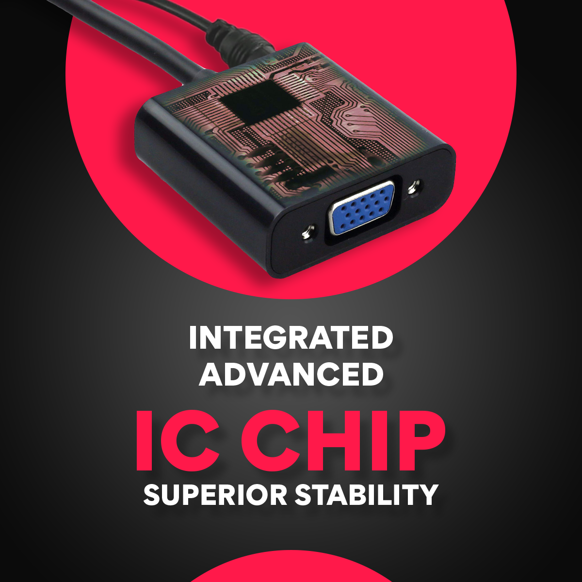 HDMI to VGA adapter with audio support for connecting devices